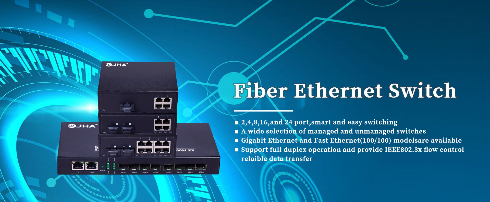 Fiber Ethernet prepínač