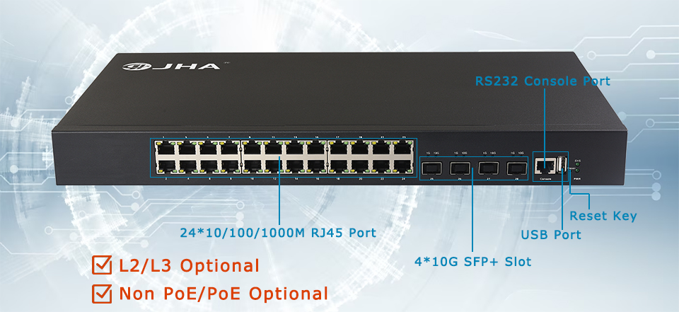 JHA-SW4024MGH managed Ethernet switch
